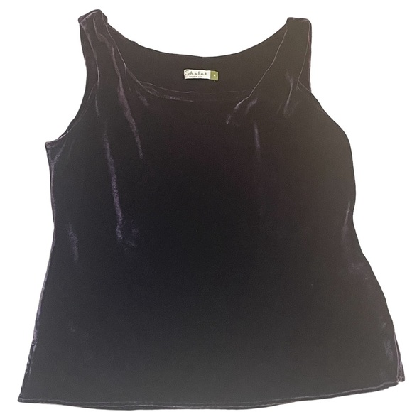 Chalet woman’s deep purple velvet sleeveless top, size medium - Picture 1 of 7